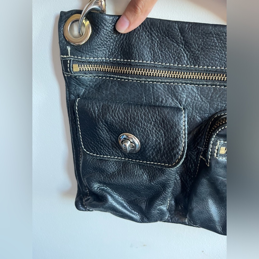 Roots Black Leather Crossbody Bag - Picture 3 of 9